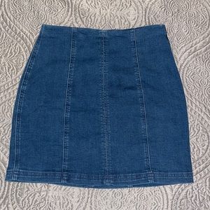 Dark wash denim skirt